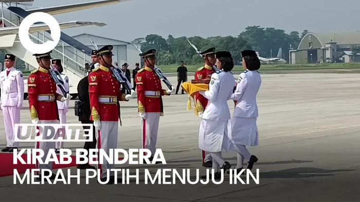 Momen Bendera Merah Putih-Naskah Proklamasi Diterbangkan ke IKN