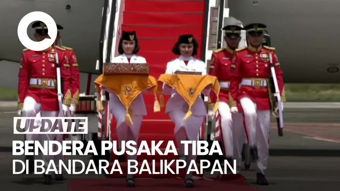 Tiba di Bandara Balikpapan, Kirab Bendera Pusaka Dilanjut ke IKN