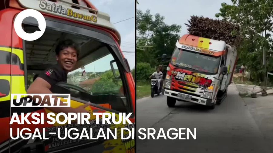 Tadinya Cengengesan, Sopir Truk Ugal-ugalan di Sragen Lesu Ditilang Polisi