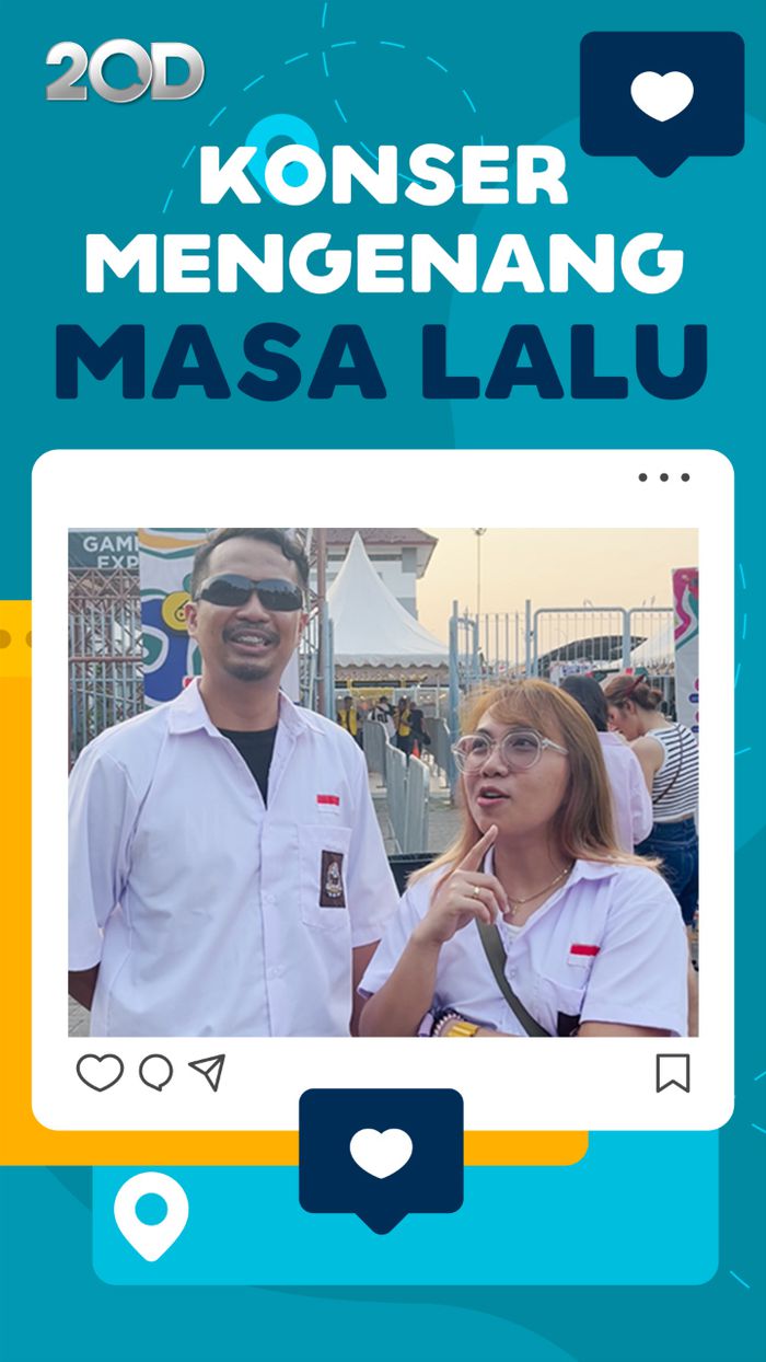 Ingin Bernostalgia, Pasangan Ini Kompak Pakai Seragam SMA di 90s Festival