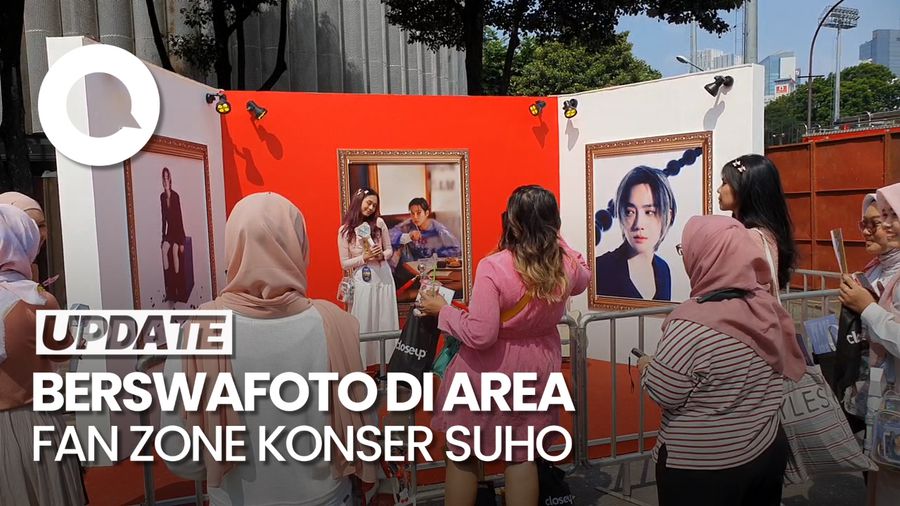 Keseruan Penggemar Berswafoto di Fan Zone Area Konser SUHO EXO