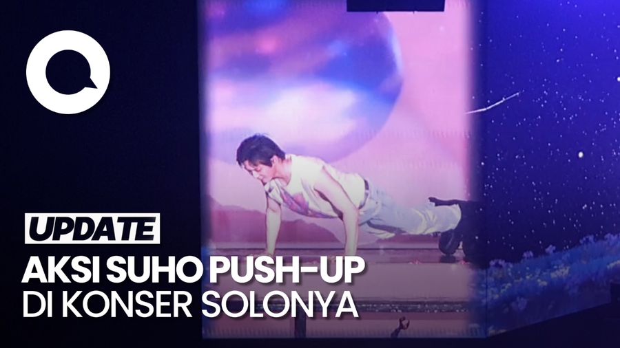 Aksi SUHO Push Up di Konser Solonya Buat Penggemar Histeris 