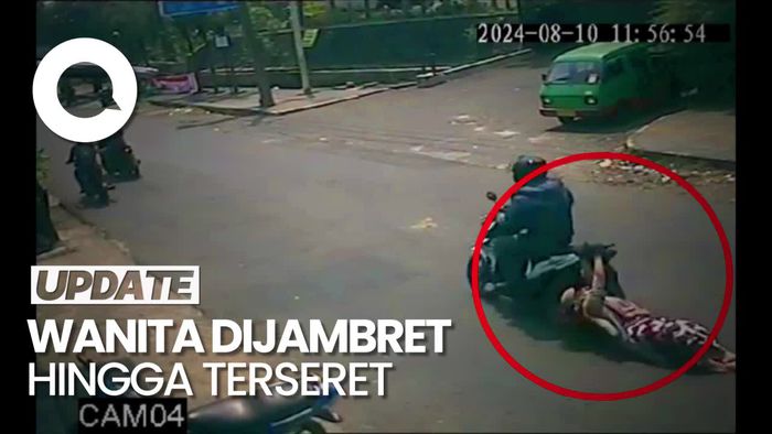Terekam CCTV, Wanita di Bogor Dijambret hingga Terseret 