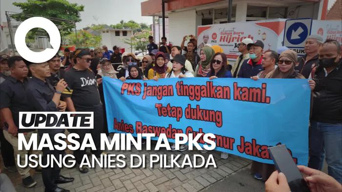 Markas PKS Digeruduk Massa, Minta Usung Anies di Pilgub Jakarta