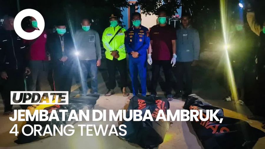 4 Orang Hilang Akibat Jembatan Lalan Muba Ambruk Ditemukan Tewas