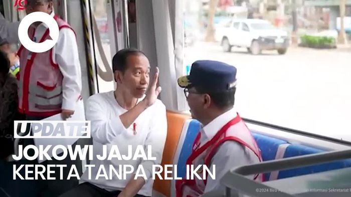 Saat Jokowi dan Para Menteri Uji Coba Kereta Tanpa Rel IKN