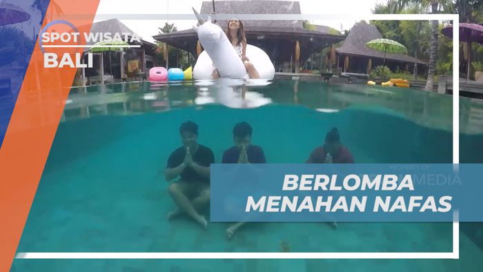 Seru-seruan Adu Kuat Tahan Nafas di Dasar Kolam Renang, Bali