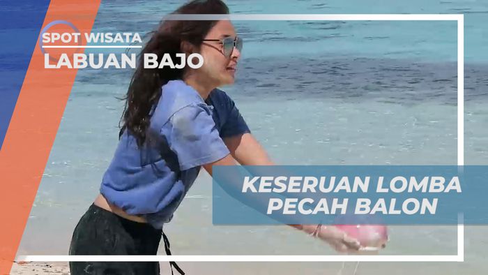Liburan Seru, Bermain Game Pecah Balon di Pulau Kanawa, Labuan Bajo