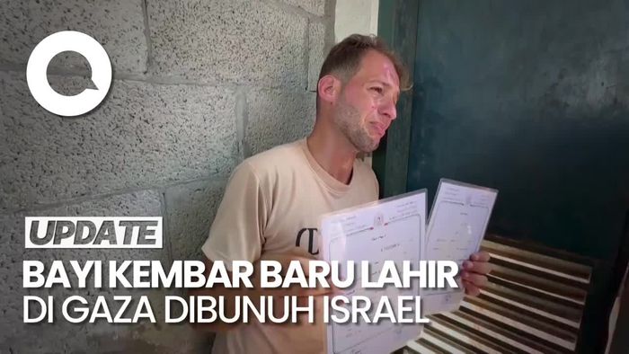 Tangis Ayah di Gaza Lihat Bayi Kembarnya yang Baru Lahir Tewas Diserang Israel