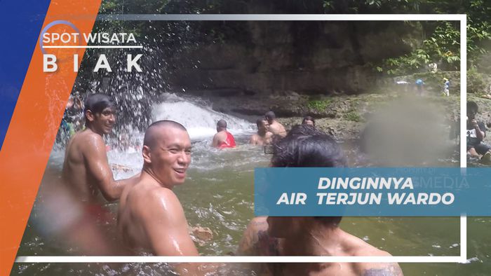Menikmati Sensasi Dingin Aliran Air Terjun Wardo Biak Papua