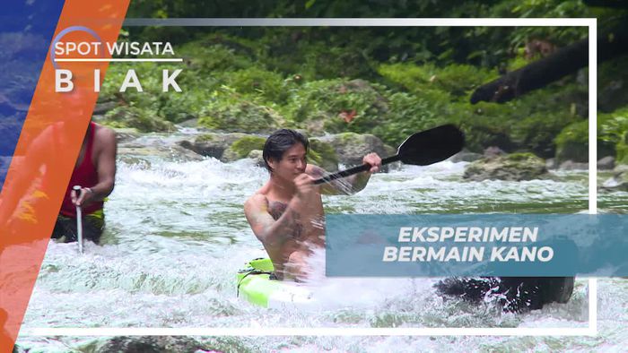 Mencoba Bermain Kano Melawan Arus Deras Sungai, Biak Papua