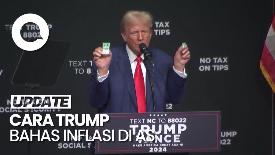 Gaya Unik Donald Trump Bahas Inflasi Pakai Permen Tic Tac