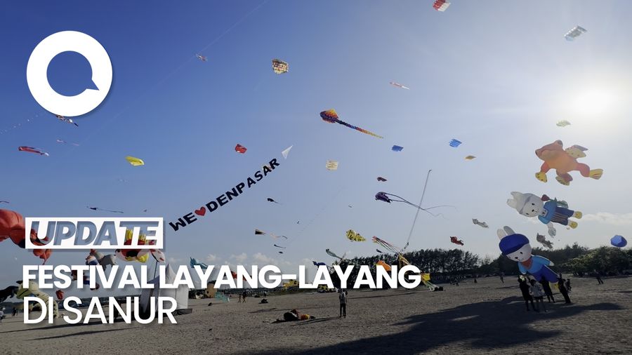 Cantik! Aneka Layang-layang Jumbo Hiasi Langit Sanur