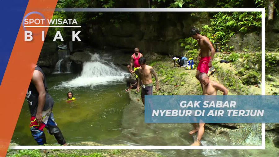 Merasakan Kesegaran Aliran Air Terjun Wardo Biak Papua