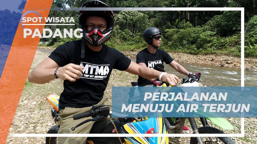 Melibas Trek Menantang Naik Motor Trail Menuju Air Terjun, Padang