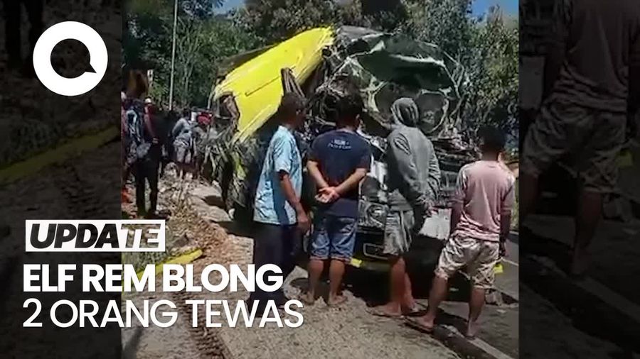 Elf 19 Penumpang Rem Blong Lalu Tabrak Motor, 2 Orang Tewas