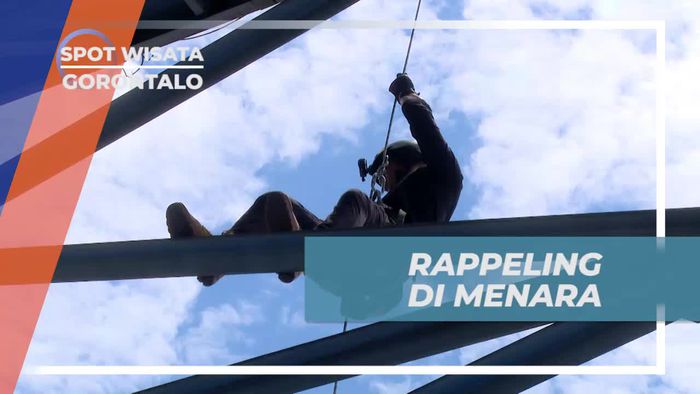 Memacu Adrenalin Rappeling di Menara Keagungan Limboto Gorontalo