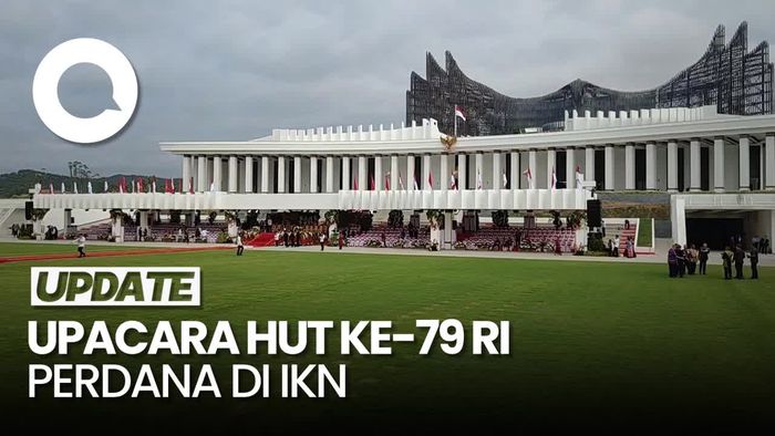 Suasana Istana Negara IKN Jelang Upacara HUT ke-79 RI