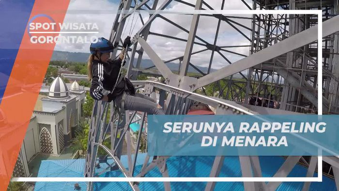 Menikmati Keindahan Alam Gorontalo Saat Rappeling di Menara Keagungan Limboto