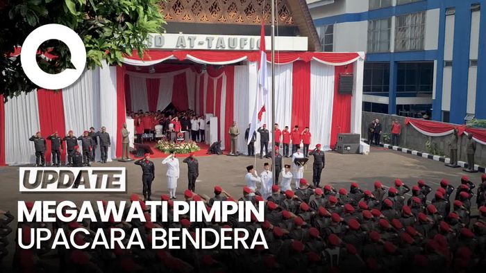 Momen Megawati Soekarnoputri Pimpin Upacara Peringatan HUT ke-79 RI di PDIP