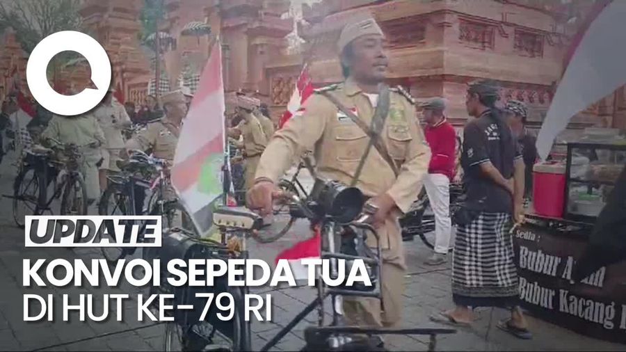 Gunakan Seragam Unik, Ratusan Pecinta Sepeda Tua di Bali Konvoi Peringati HUT RI