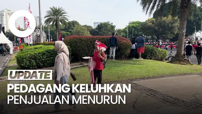 Pedagang Aksesori HUT RI di Istana Merdeka Curhat Penjualan Menurun