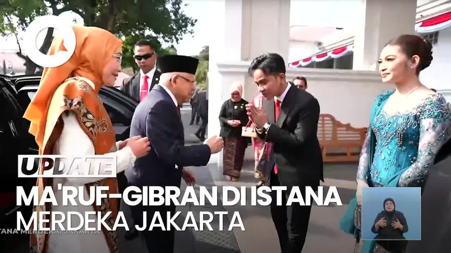 Momen Maruf-Gibran Hadiri Upacara Penurunan Bendera di Istana Jakarta