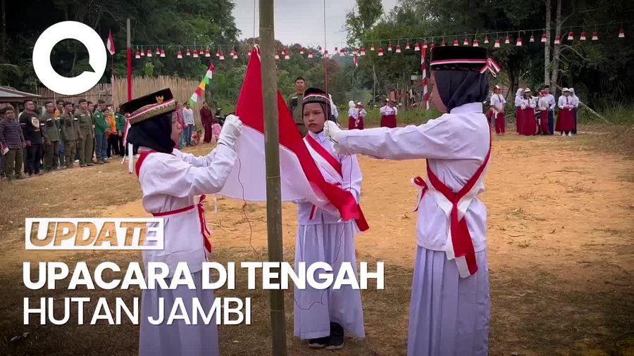 Momen Suku Talang Mamak di Pedalaman Jambi Ikut Upacara HUT ke-79 RI
