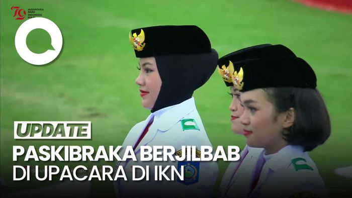 Sejumlah Paskibraka Kenakan Jilbab Saat Upacara HUT ke-79 RI di IKN