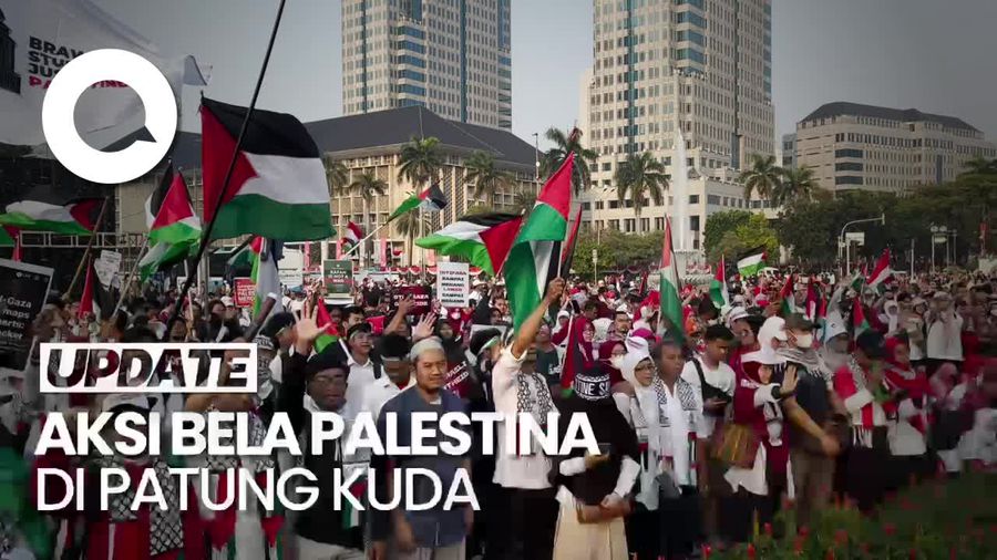 Aksi Bela Palestina, Massa Mulai Padati Kawasan Patung Kuda