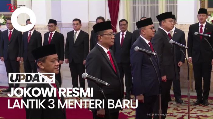 Jokowi Resmi Lantik 3 Menteri & Wamen: Bahlil, Supratman, Rosan dan Angga