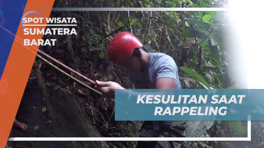 Medan Terjal, Rintangan Saat Rappeling di Air Terjun Sarasah Murai Sumatera Barat