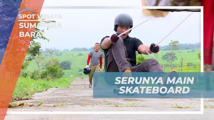 Seru-seruan Bermain Skateboard Dengan Ditarik Motor, Padang Mangatas Sumatera Barat
