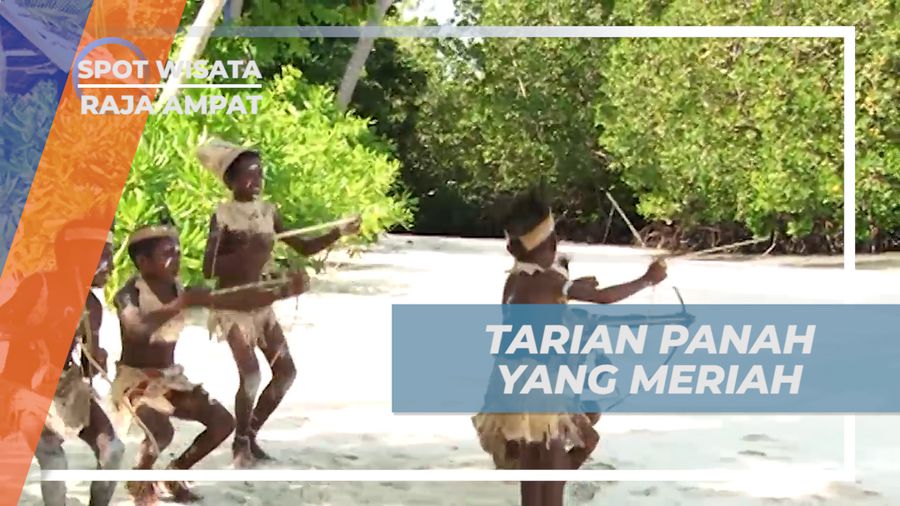 Tarian Panah nan Meriah Bersama Kanak-Kanak Pulau Mansuar di distrik Misool Selatan 
