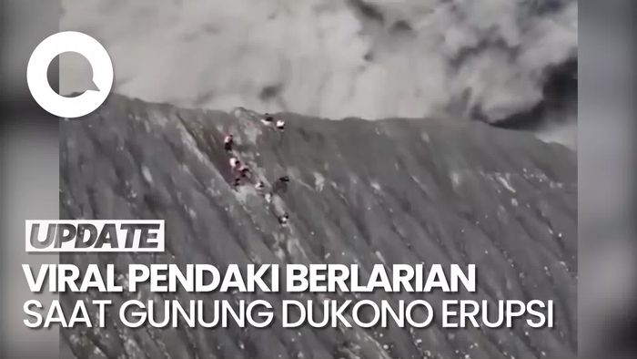 Detik-detik Pendaki Kocar-kacir Saat Gunung Dukono Erupsi