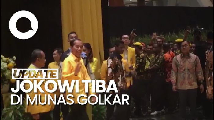 Jokowi Pakai Kemeja Kuning di Penutupan Munas Golkar