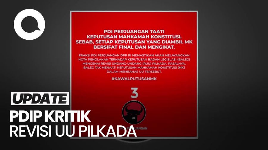 Kritik PDIP soal Revisi UU Pilkada hingga Layangkan Nota Penolakan