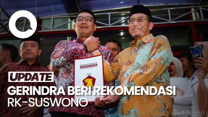 Gerindra Resmi Beri Rekomendasi ke RK-Suswono di Pilgub Jakarta