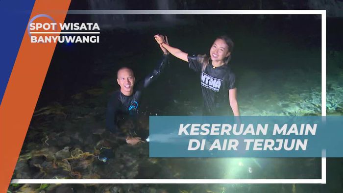 Merasakan Sensasi Dingin Berenang di Air Terjun Banyuwangi Saat Malam