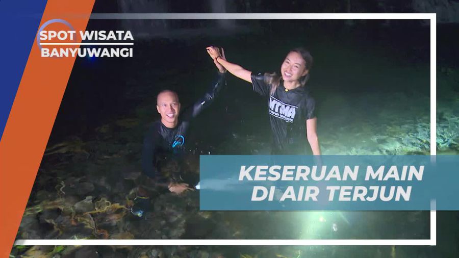Merasakan Sensasi Dingin Berenang di Air Terjun Banyuwangi Saat Malam