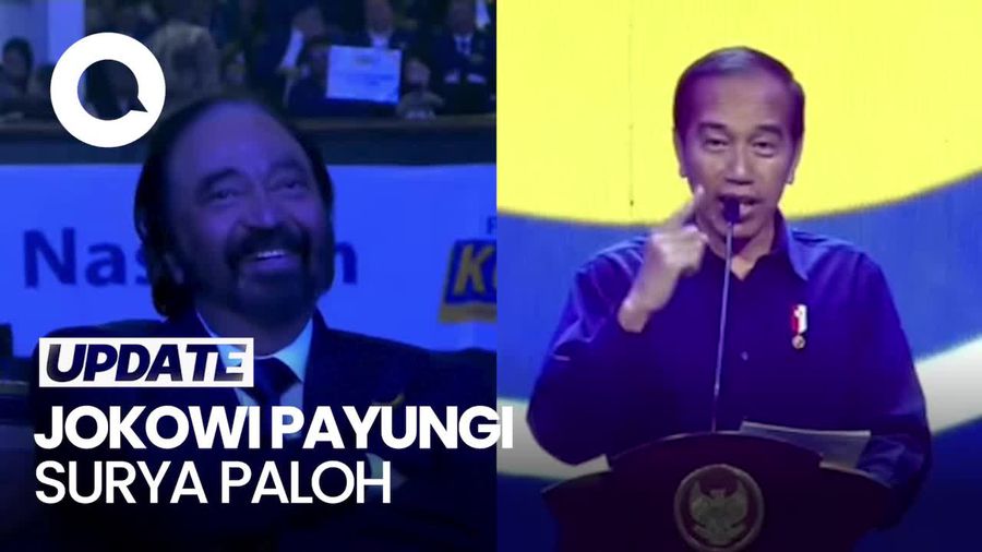 Jokowi Ungkit Pernah Payungi Surya Paloh saat Hujan Deras
