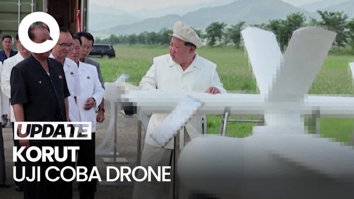 Momen Kim Jong Un Pamer Uji Coba Drone Daya Ledak Tinggi