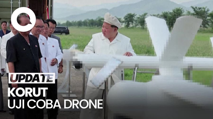 Momen Kim Jong Un Pamer Uji Coba Drone Daya Ledak Tinggi