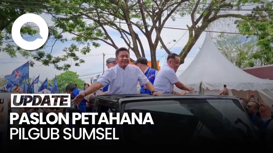 Diarak Pakai Rubicon, Herman Deru dan Cik Ujang Daftar ke KPU Sumsel