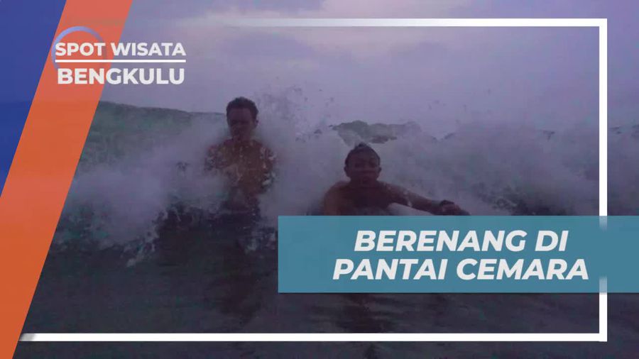Berenang Merasakan Kesegaran Air di Pantai Cemara Bengkulu