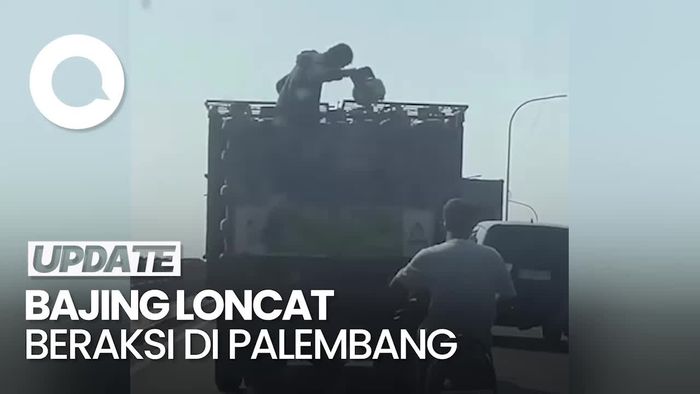 Viral Aksi Bajing Loncat di Palembang Gasak Tabung Gas dari Atas Truk