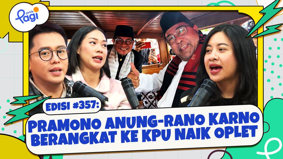 Pramono Anung-Rano Karno Berangkat ke KPU Naik Oplet