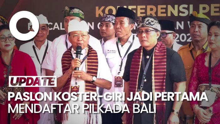 Momen Koster-Giri Daftar ke KPU Bali Dikawal Hanoman dan Pawai Budaya