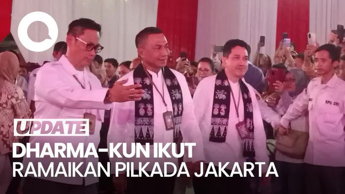 Dharma-Kun Tiba di KPU DKI, Siap Daftar Pilkada Jakarta