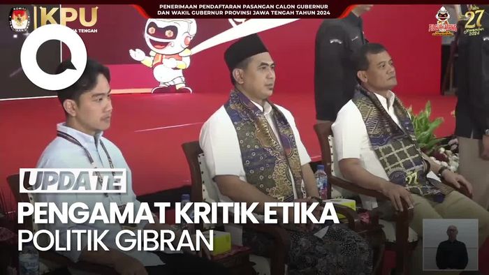 Gibran Dampingi Ahmad Luthfi-Yasin ke KPU, Pengamat: Secara Etika Nggak Bagus
